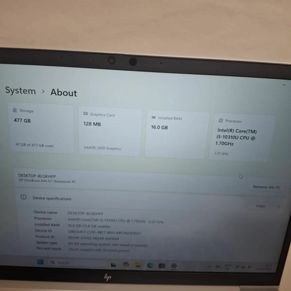 HP EliteBook 840 G7 Laptop | i5-10310U | 16GB RAM - Image 2