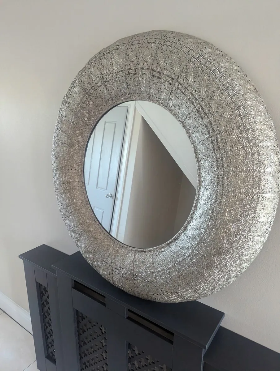 Large Silver Mirror - Image 3