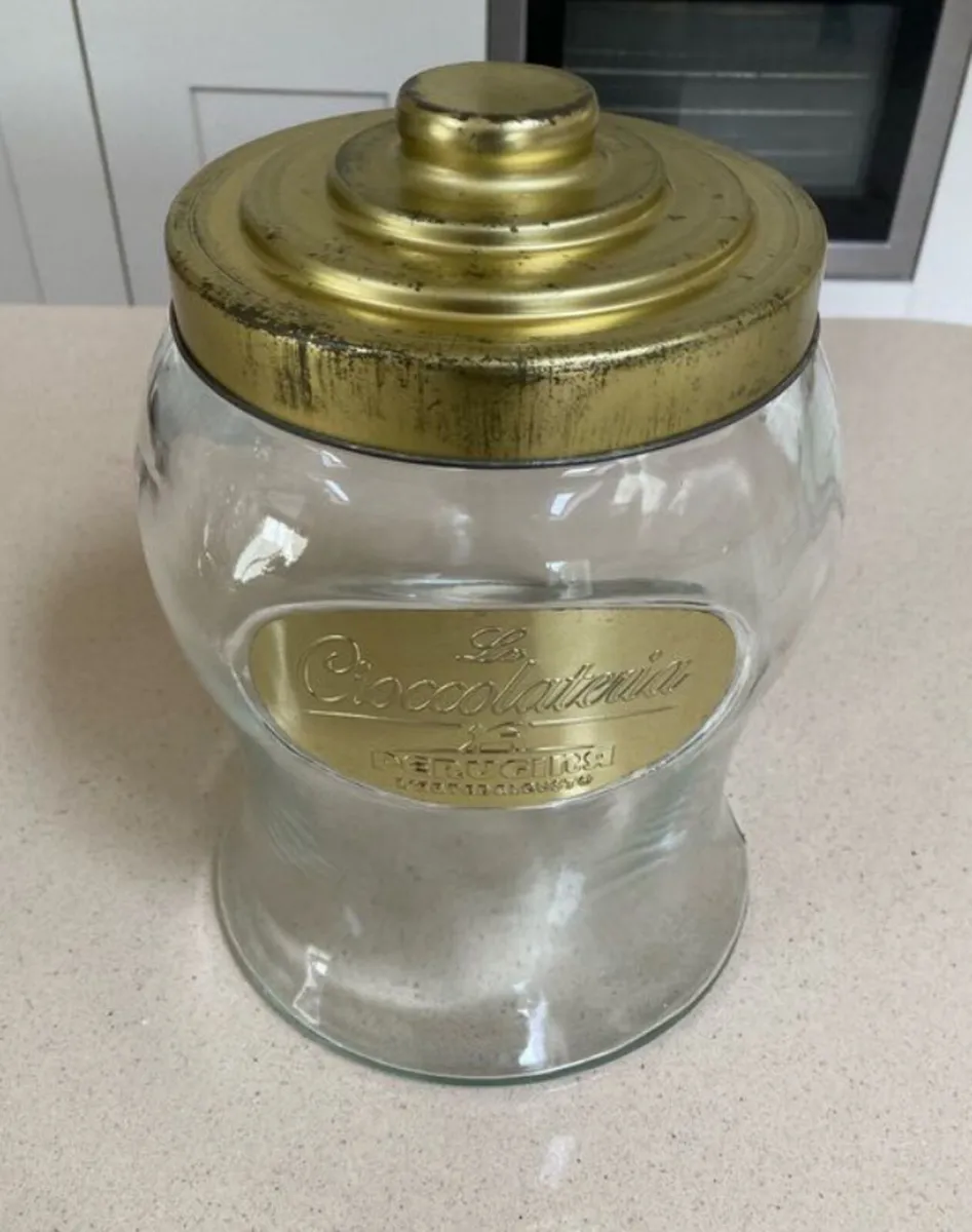 Glass Chocolate Biscuits Jar Perugina - Image 1