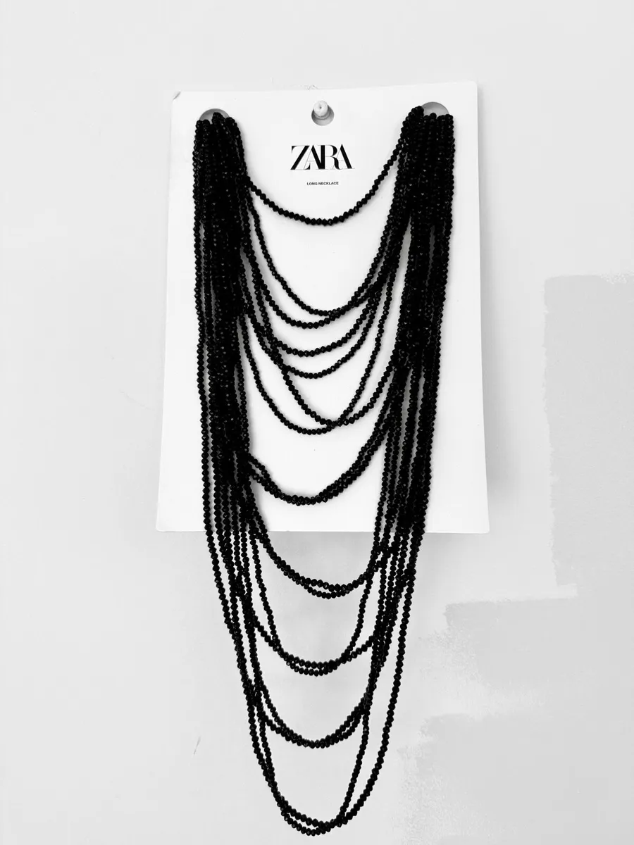 Zara Long Black Necklace - Image 2