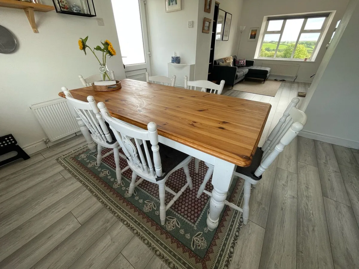Solid Wood Table and 6 Chairs - Image 3