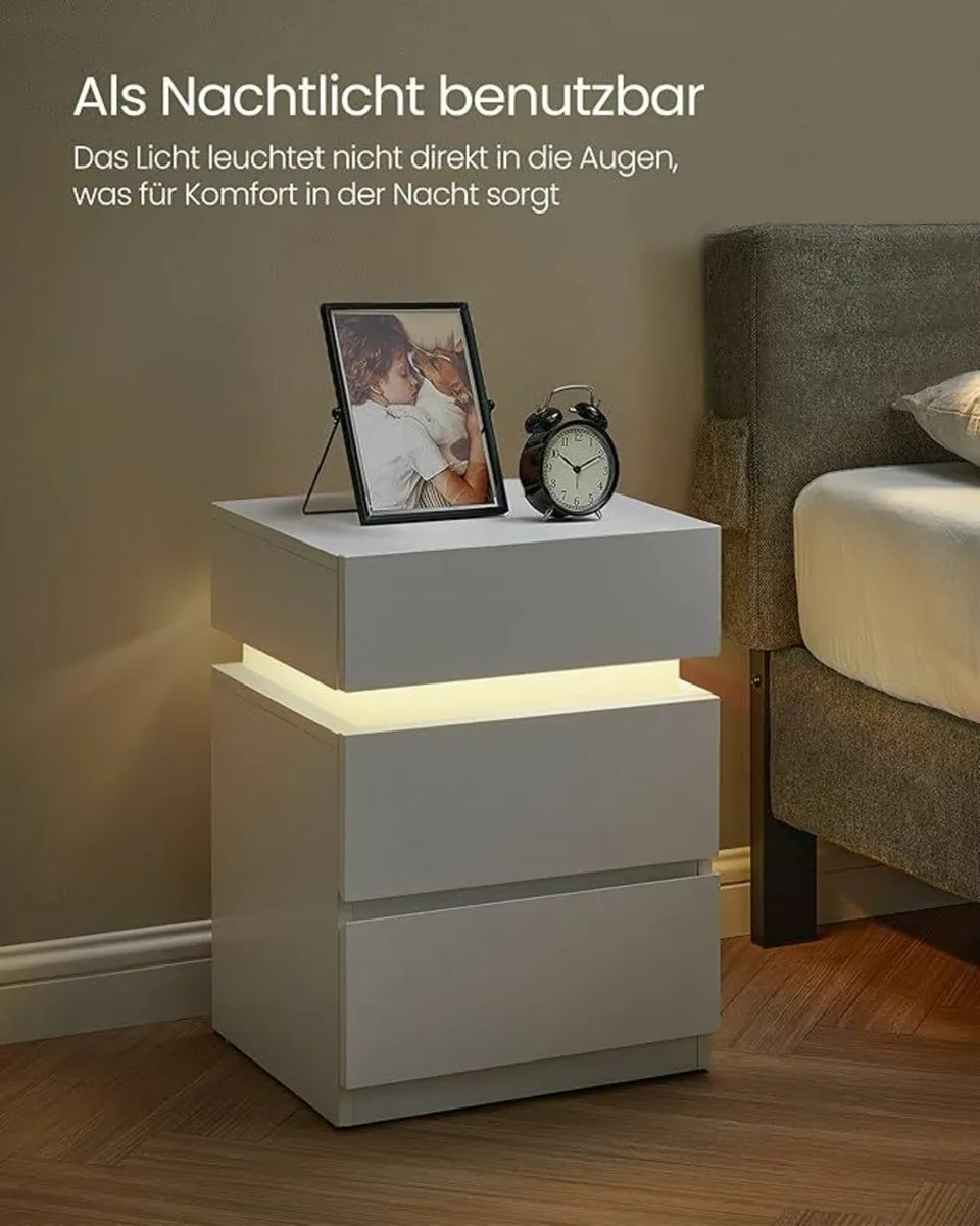 Bedside table with LED lighting Bedside Table - Image 1