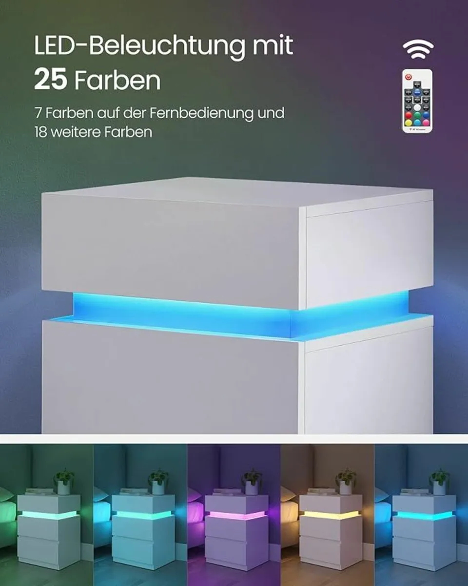 Bedside table with LED lighting Bedside Table - Image 3