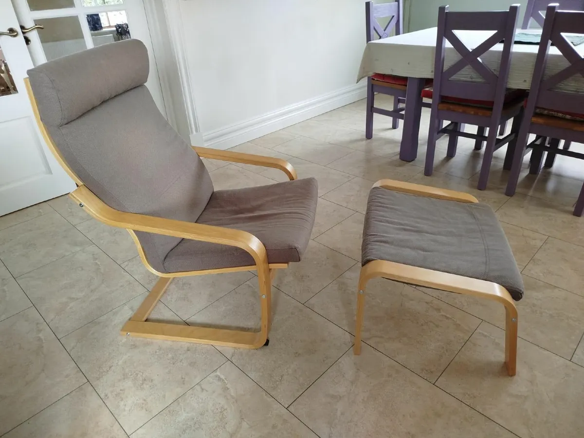 Ikea armchair and foot stool - Image 1