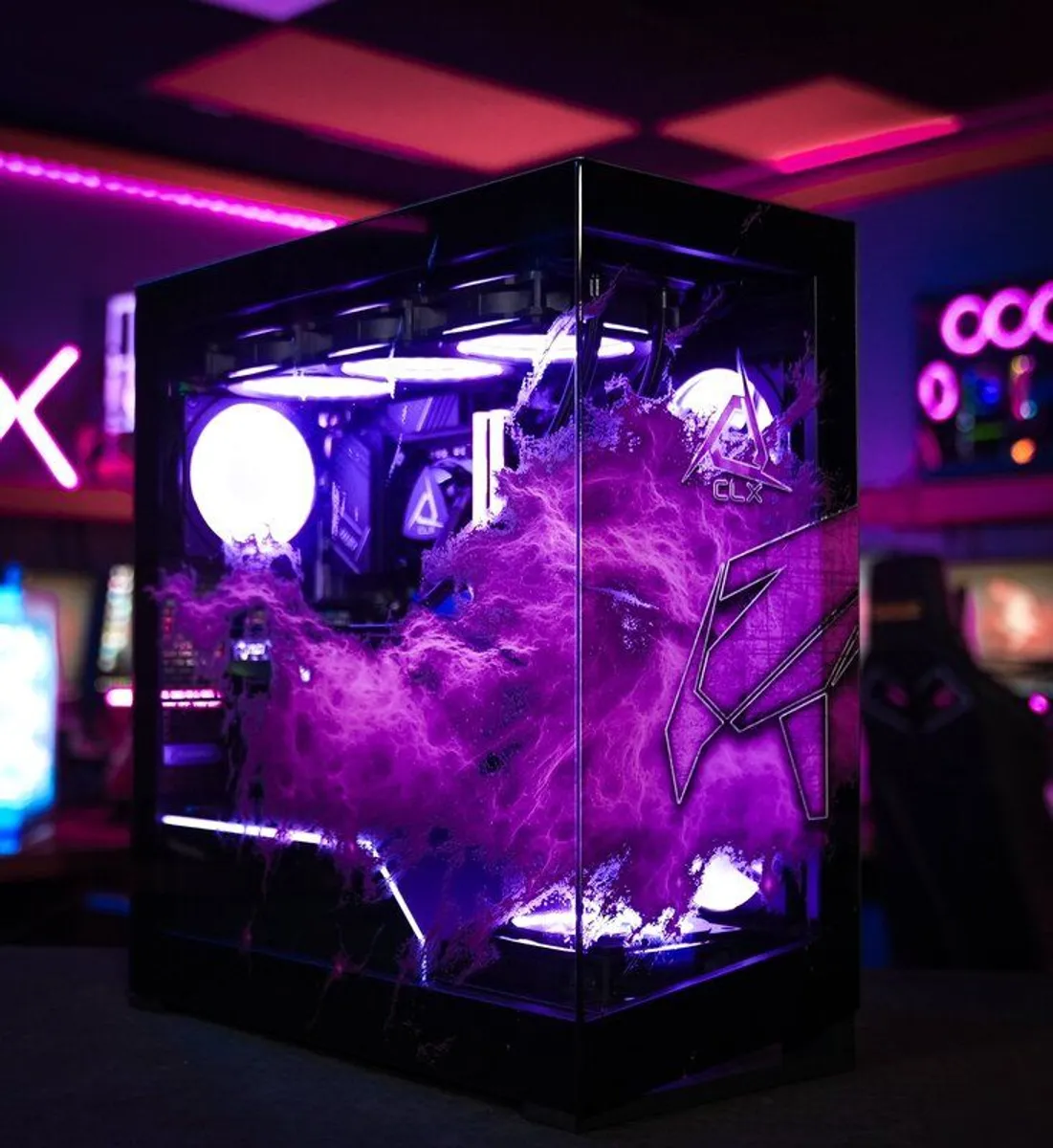 CLX custom gaming PC desktop RTX RGB custom phantek case - Image 1