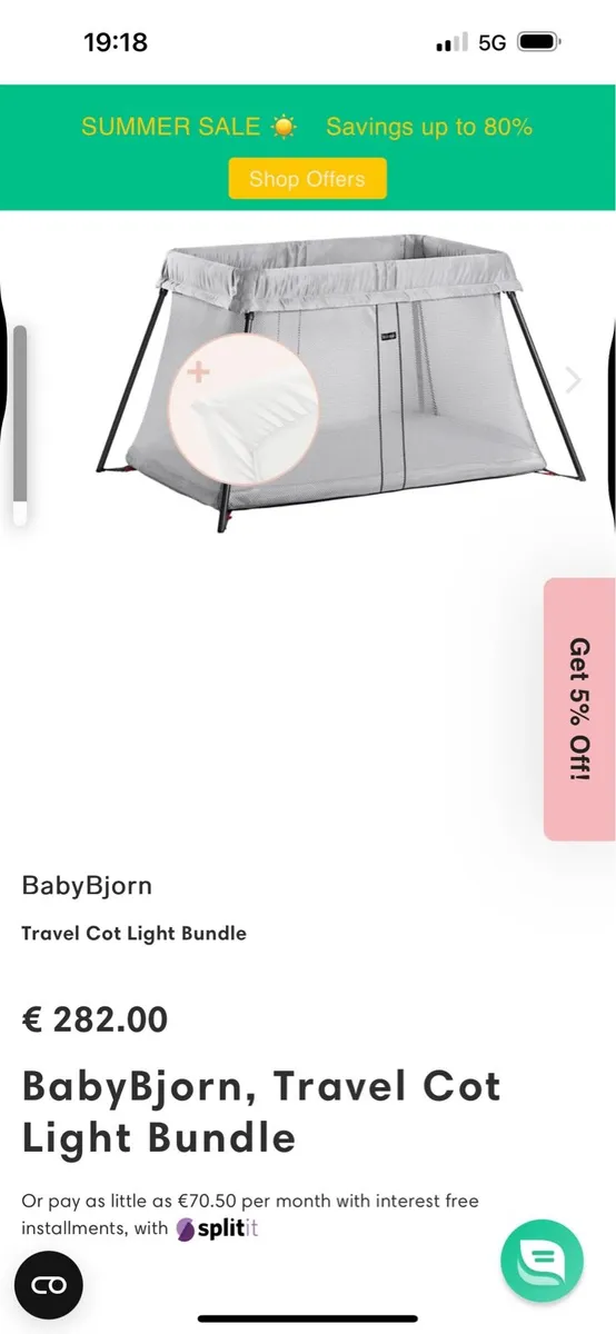 Babybjorn light travel cot - Image 2