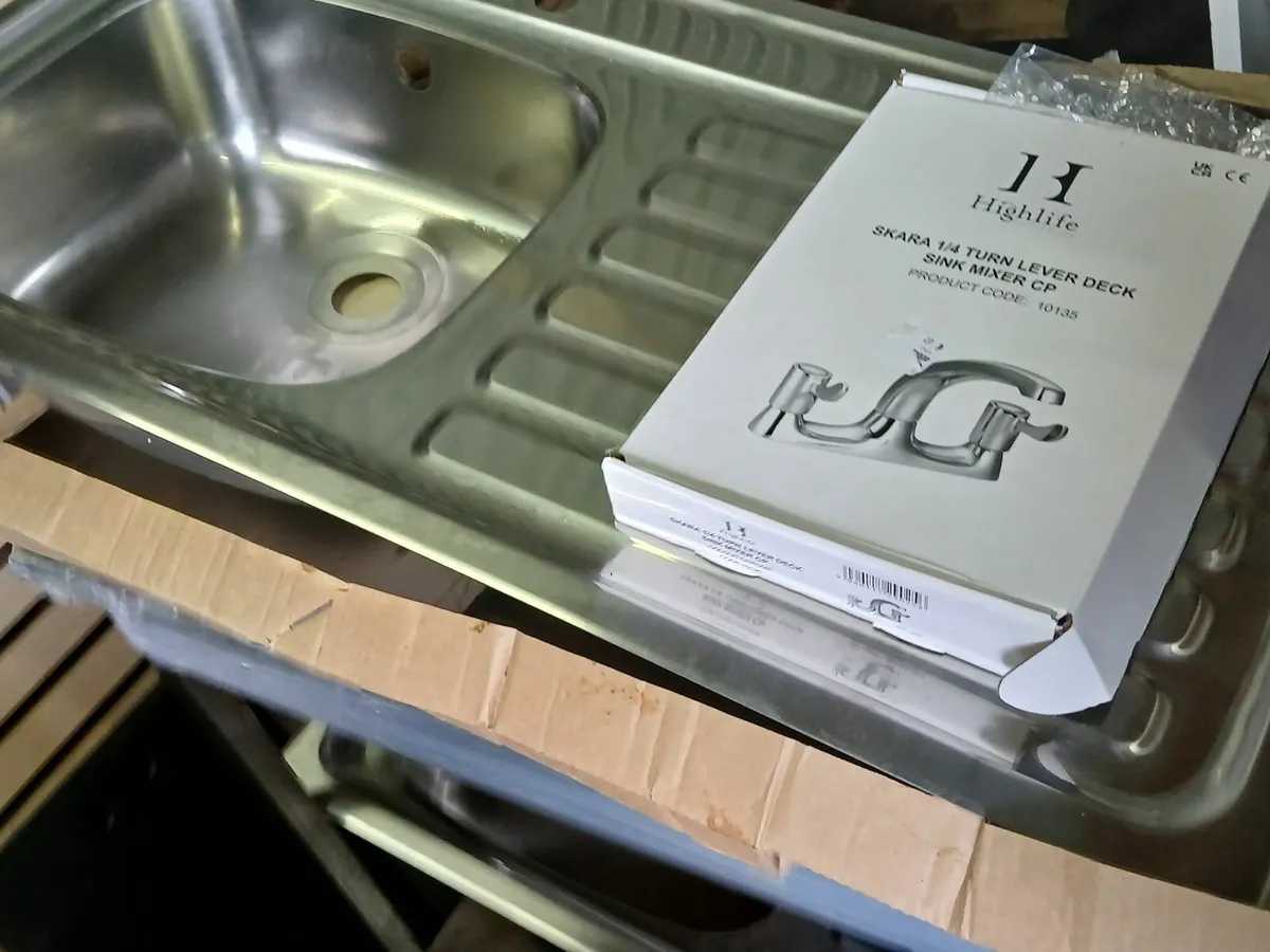 Staneless steel  sink unit/ & fittings  delivered - Image 1