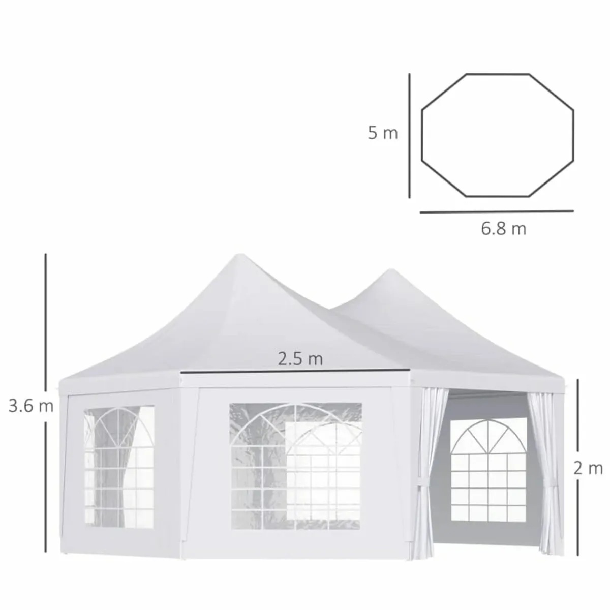 22' x 16' ft Canopy Party Event Tent with 2 Pull-B - Image 2