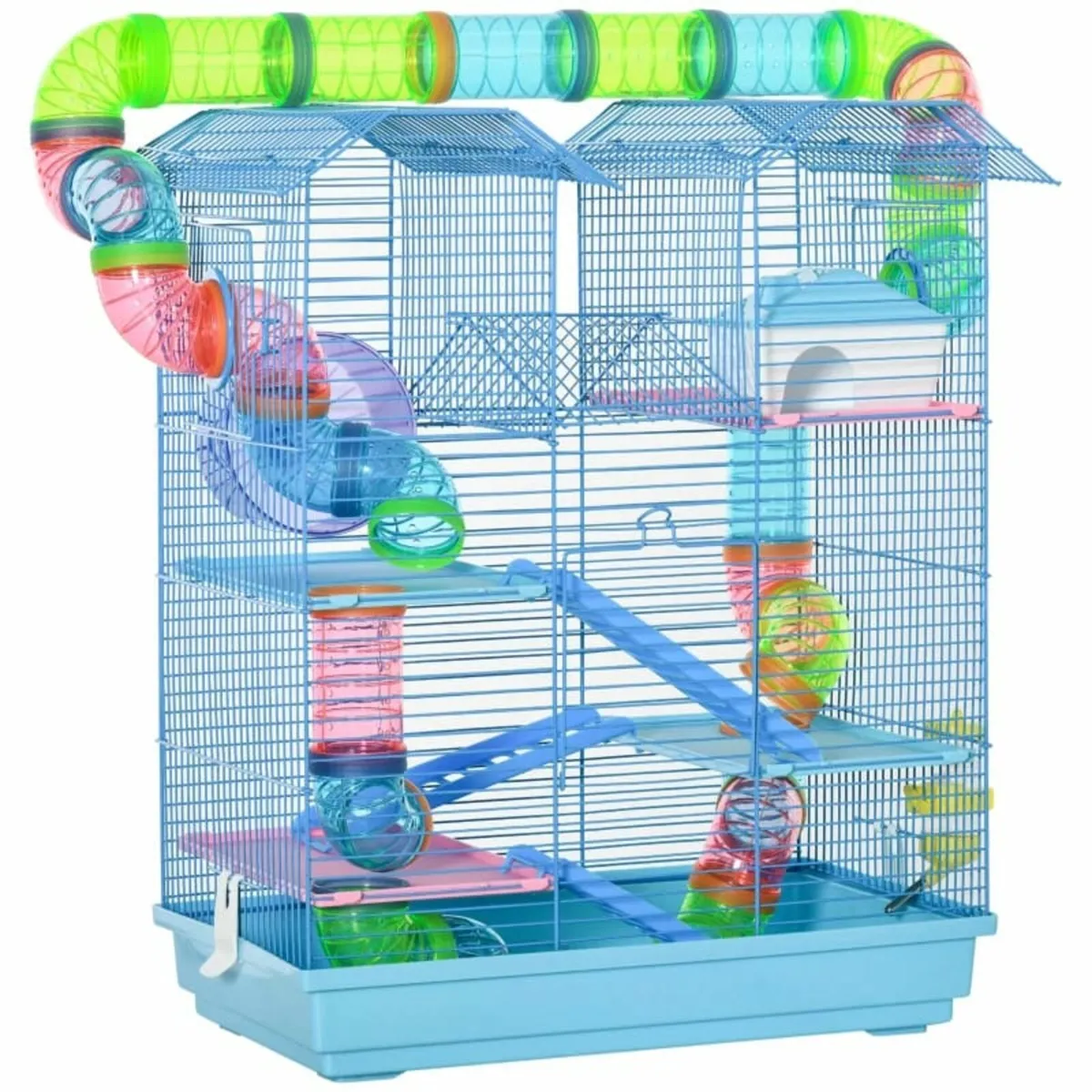 5 Tier Hamster Cage Carrier Habitat with Exercise - Image 1