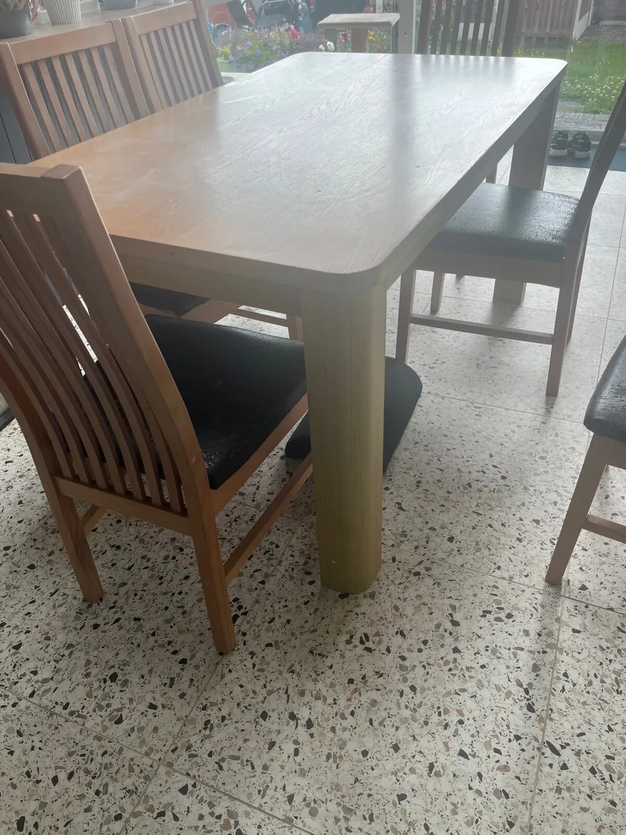 5ft  kitchen table and 5 chairs (some wear & tear) - Image 2
