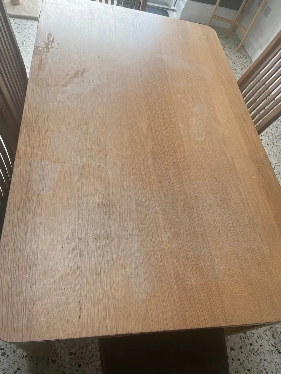 5ft  kitchen table and 5 chairs (some wear & tear) - Image 3