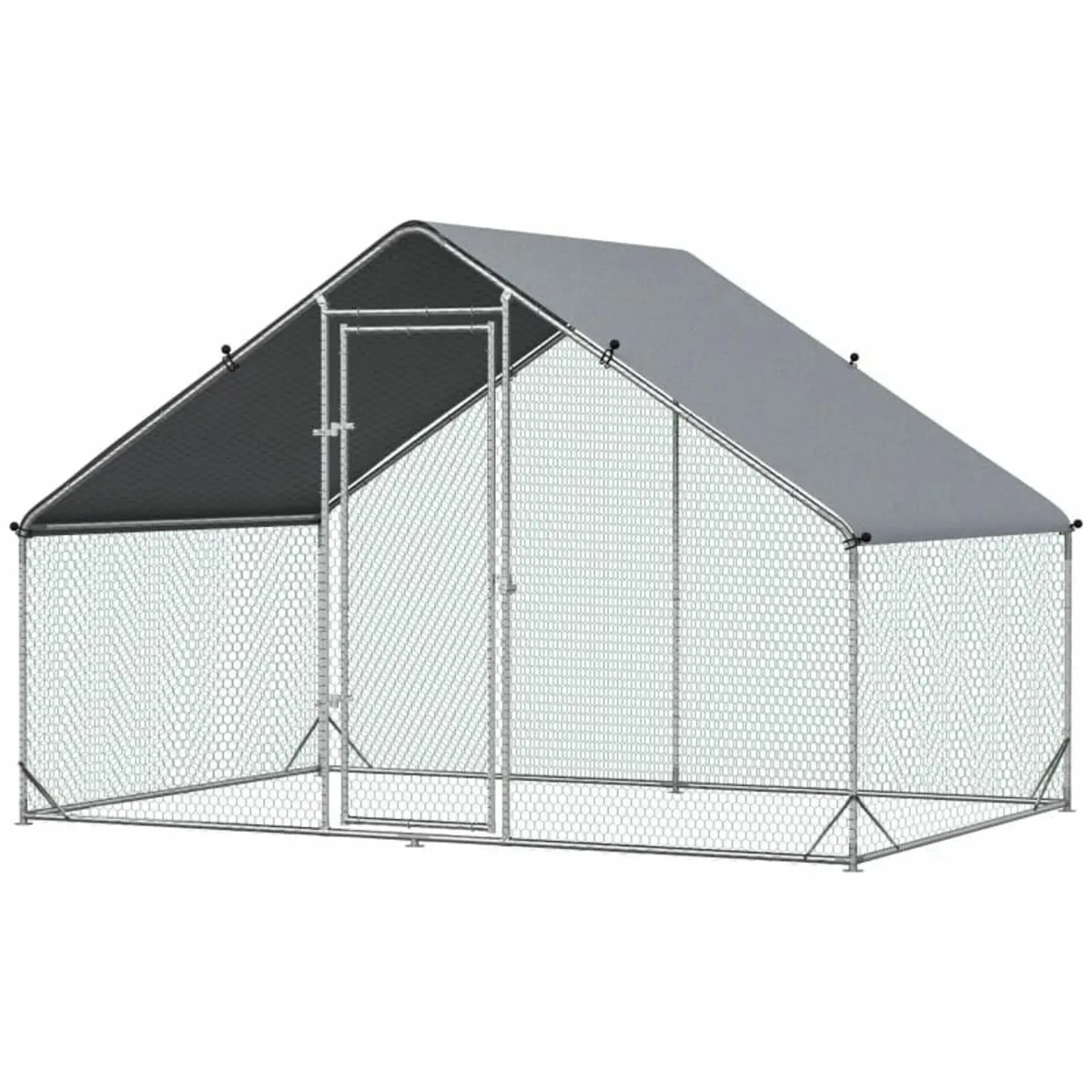 Walk In Chicken Run Galvanized Chicken Coop Hen Po - Image 1