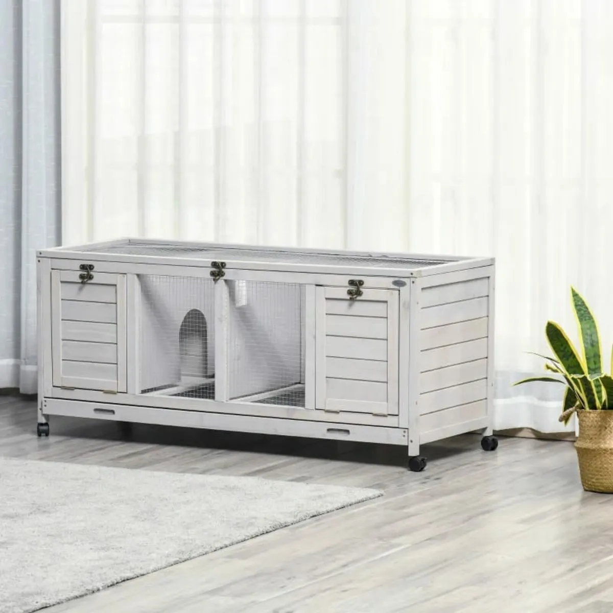 Rabbit Hutch, Mobile Guinea Pig Cage, Separable Bu - Image 1