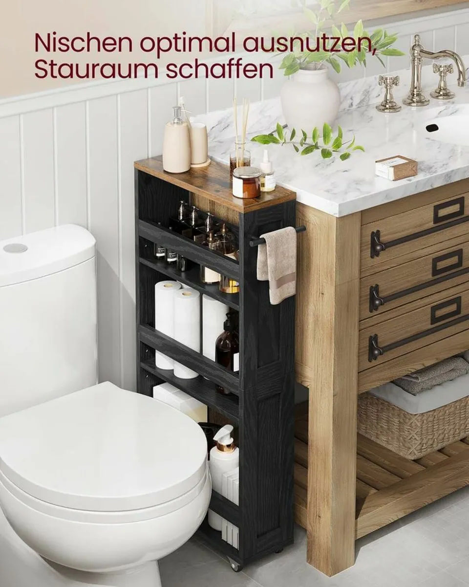 Narrow Trolley with Four Tiers and Handle - Image 4