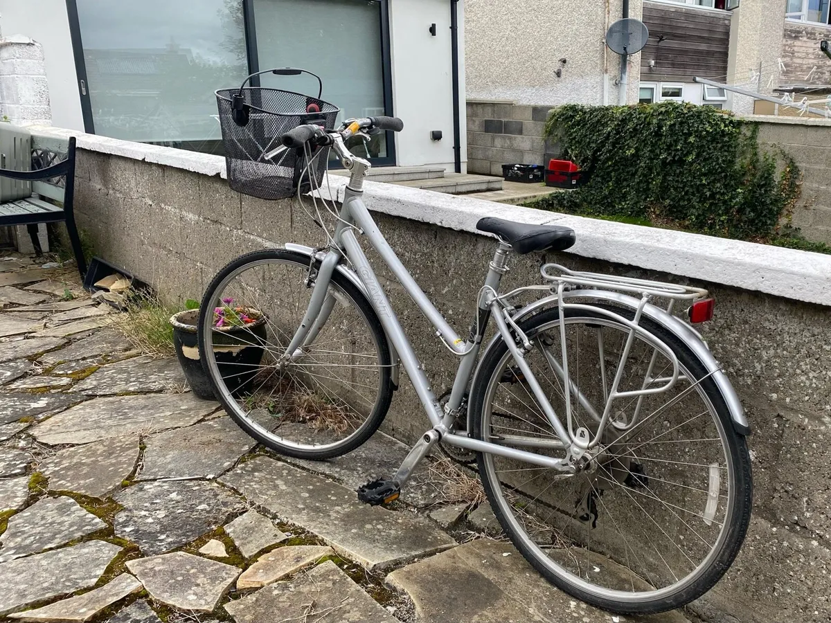 Giant CRS Silver Hybrid Bike - Image 1