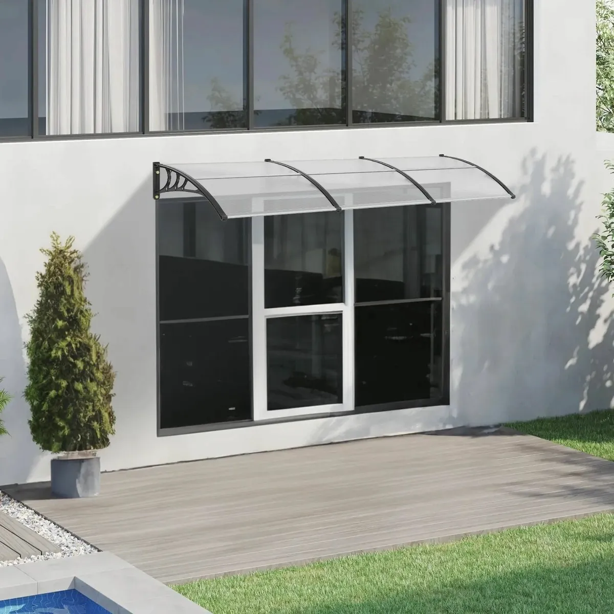 Window Door Awning Canopy 40" x 120", UPF 50+ Poly - Image 1