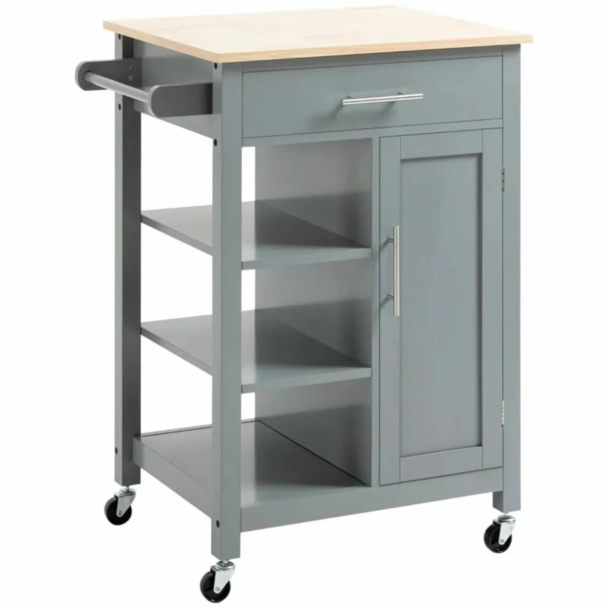 Compact Kitchen Trolley Utility Cart on Wheels wit - Image 1