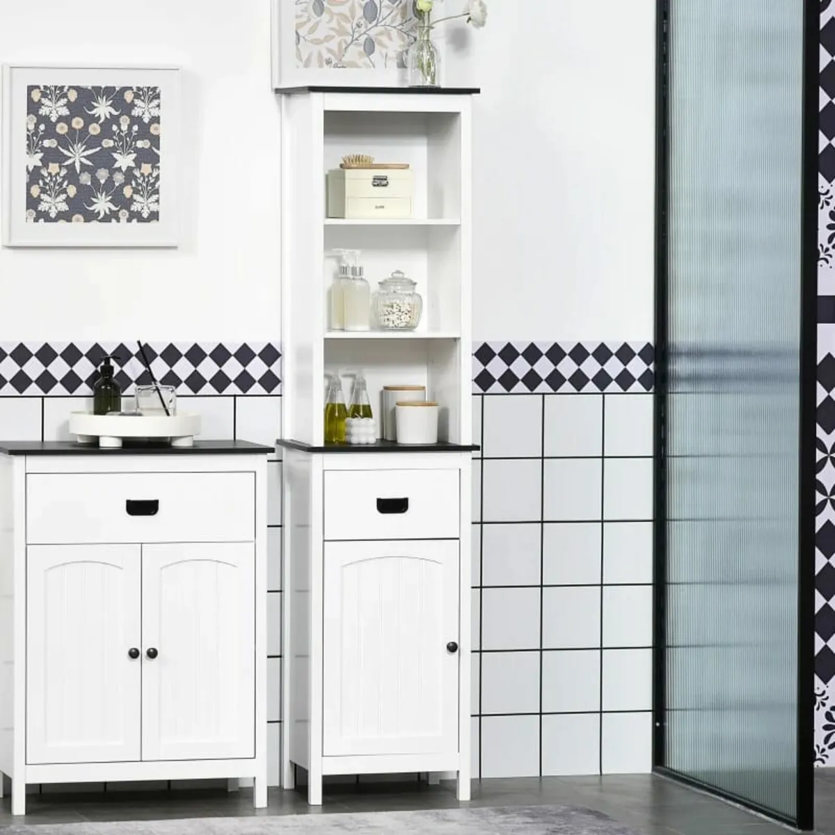 Tall Bathroom Cabinet, Freestanding Tallboy Storag - Image 3