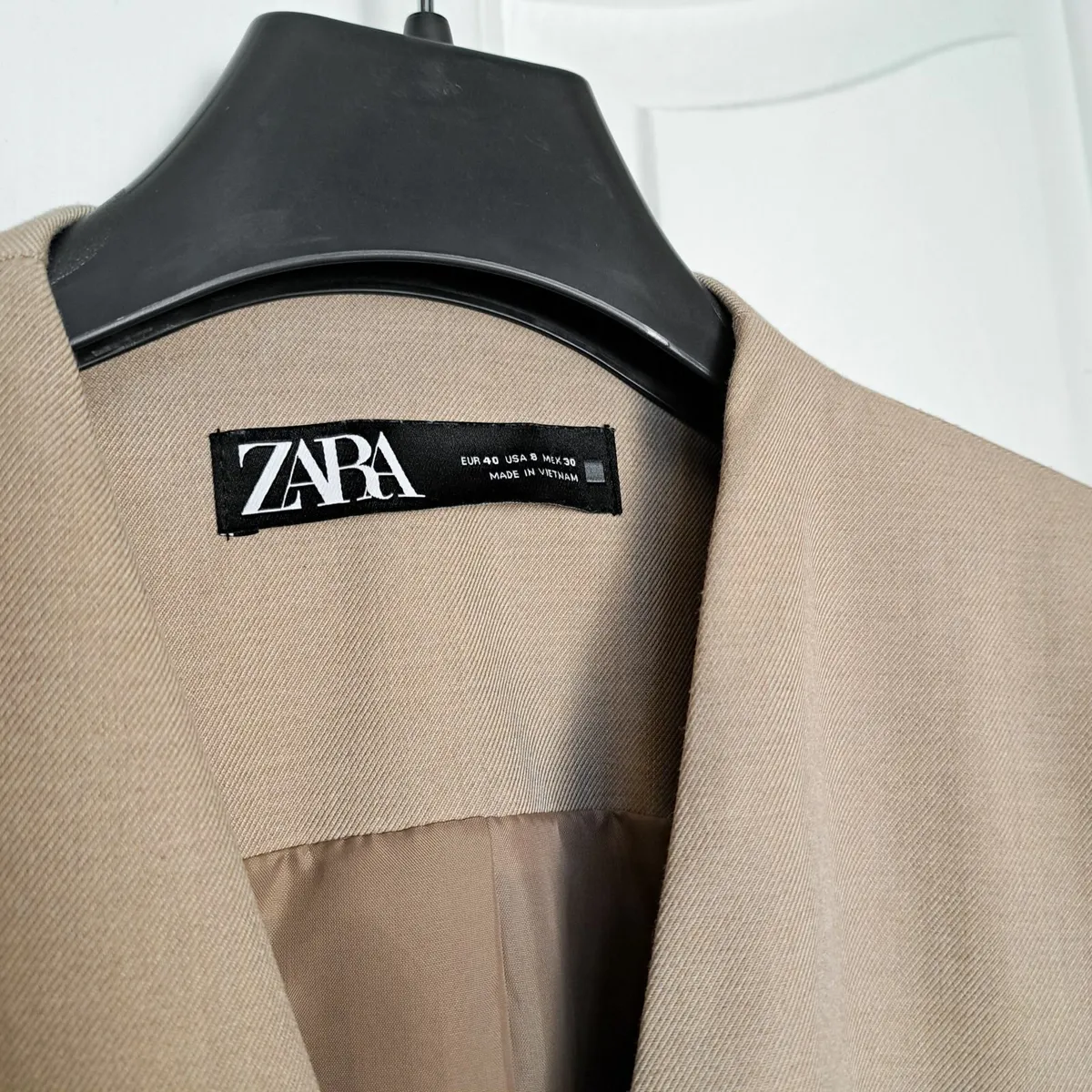 Zara Beige Neutral Brown Tailored Blazer 10UK/38EU - Image 4