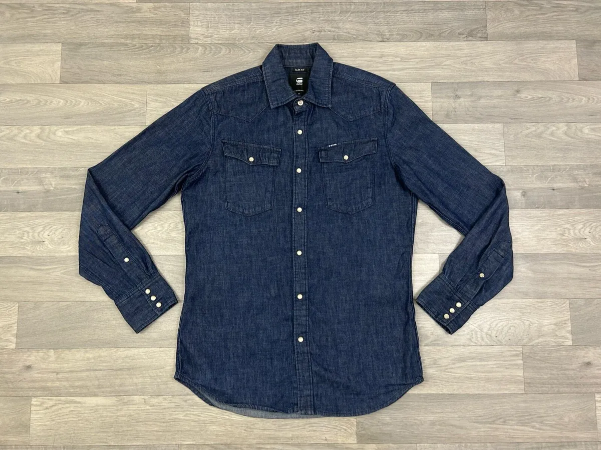 G-Star Raw Denim Western Pearl Snap Button Shirt - Image 1
