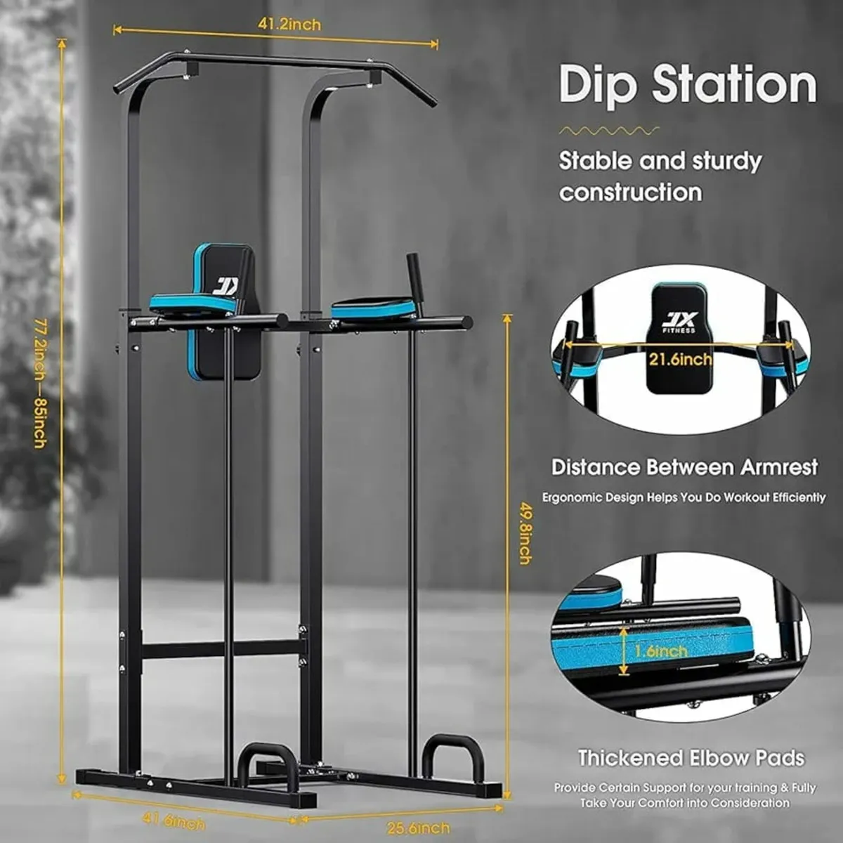 Power Tower Adjustable Dip Station Pull up Bar Pus - Image 2