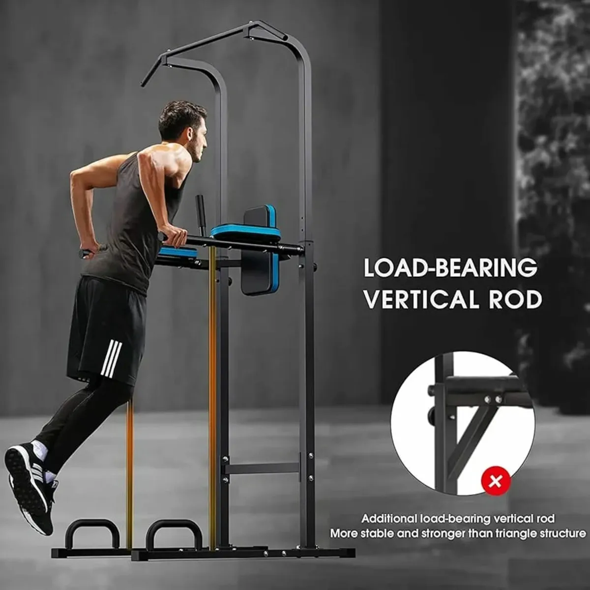 Power Tower Adjustable Dip Station Pull up Bar Pus - Image 4