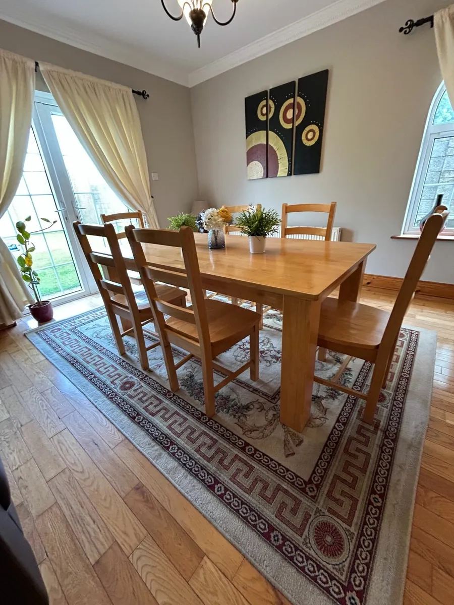 Solid Wood Dining Table & 6 Chairs - Image 2