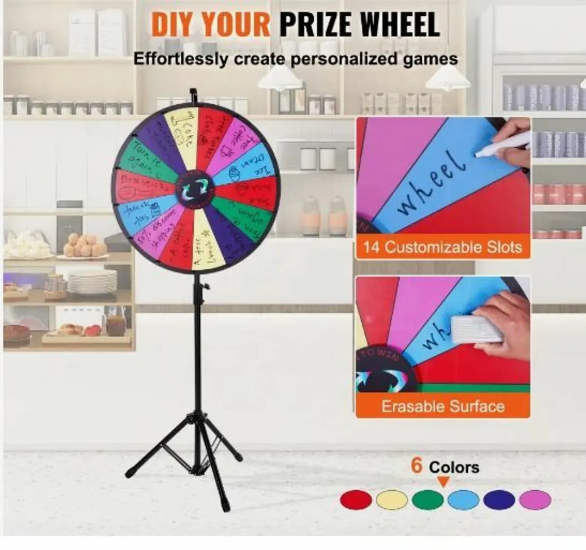 24” Color Prize Wheel Tripod Floor Stand - Image 3