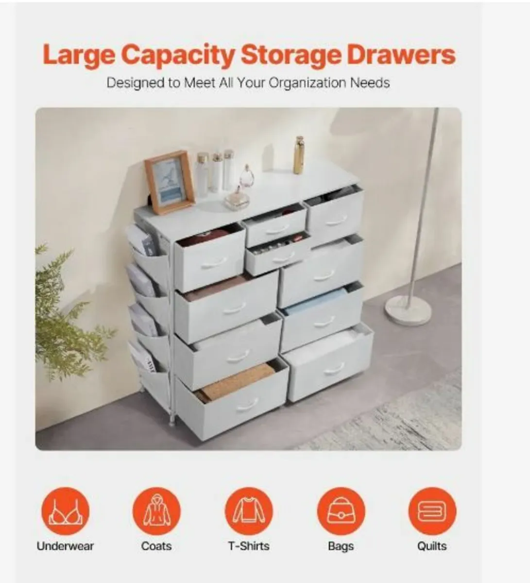 10 Drawer Dresser Fabric Storage Drawers - Image 3