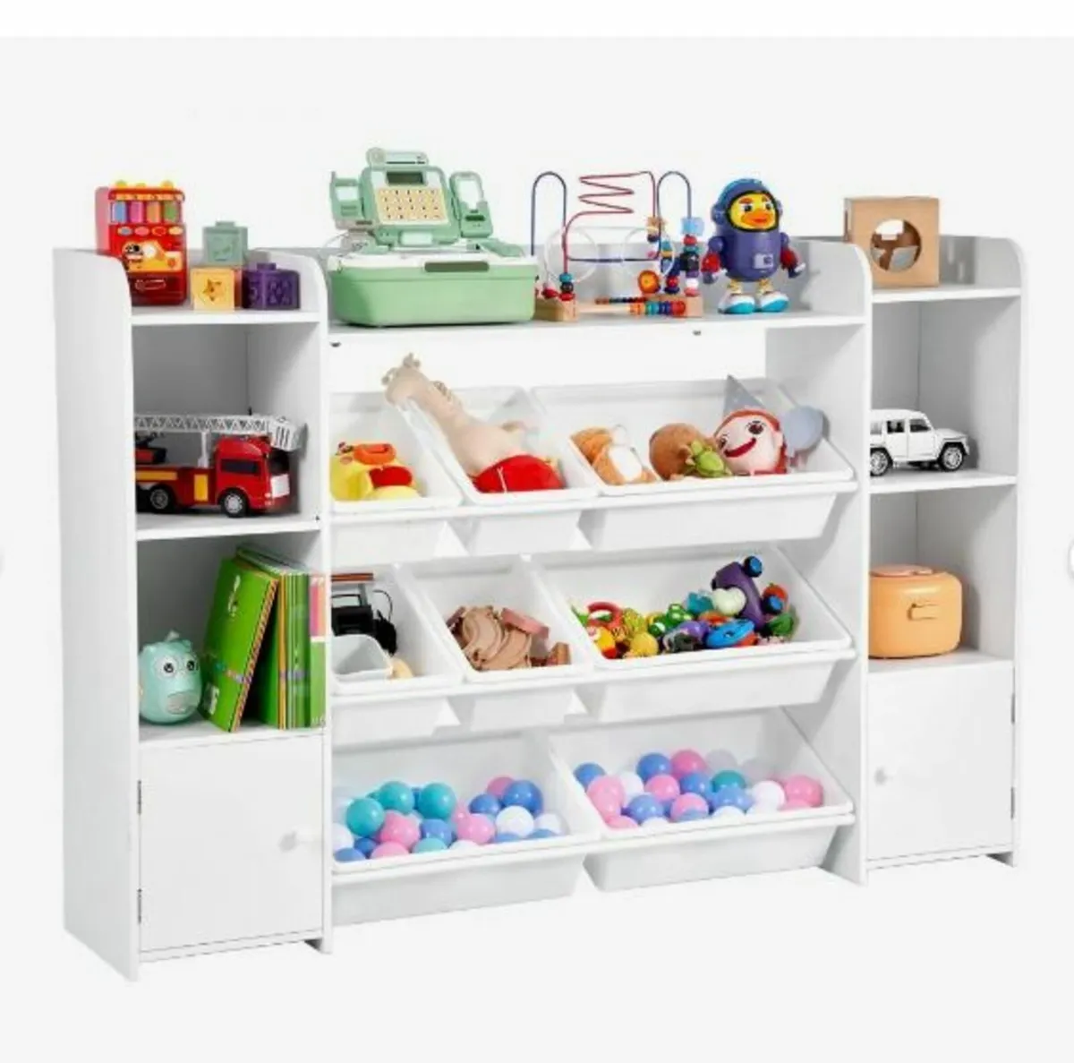 4-Tier Large Kids Toy Storage and Bookshelf - Image 1