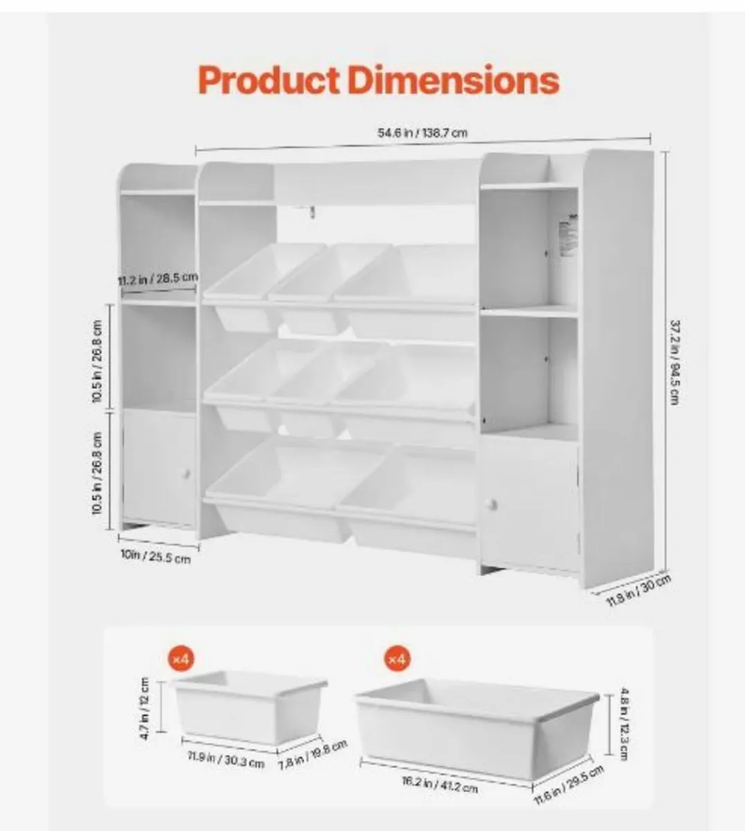 4-Tier Large Kids Toy Storage and Bookshelf - Image 3