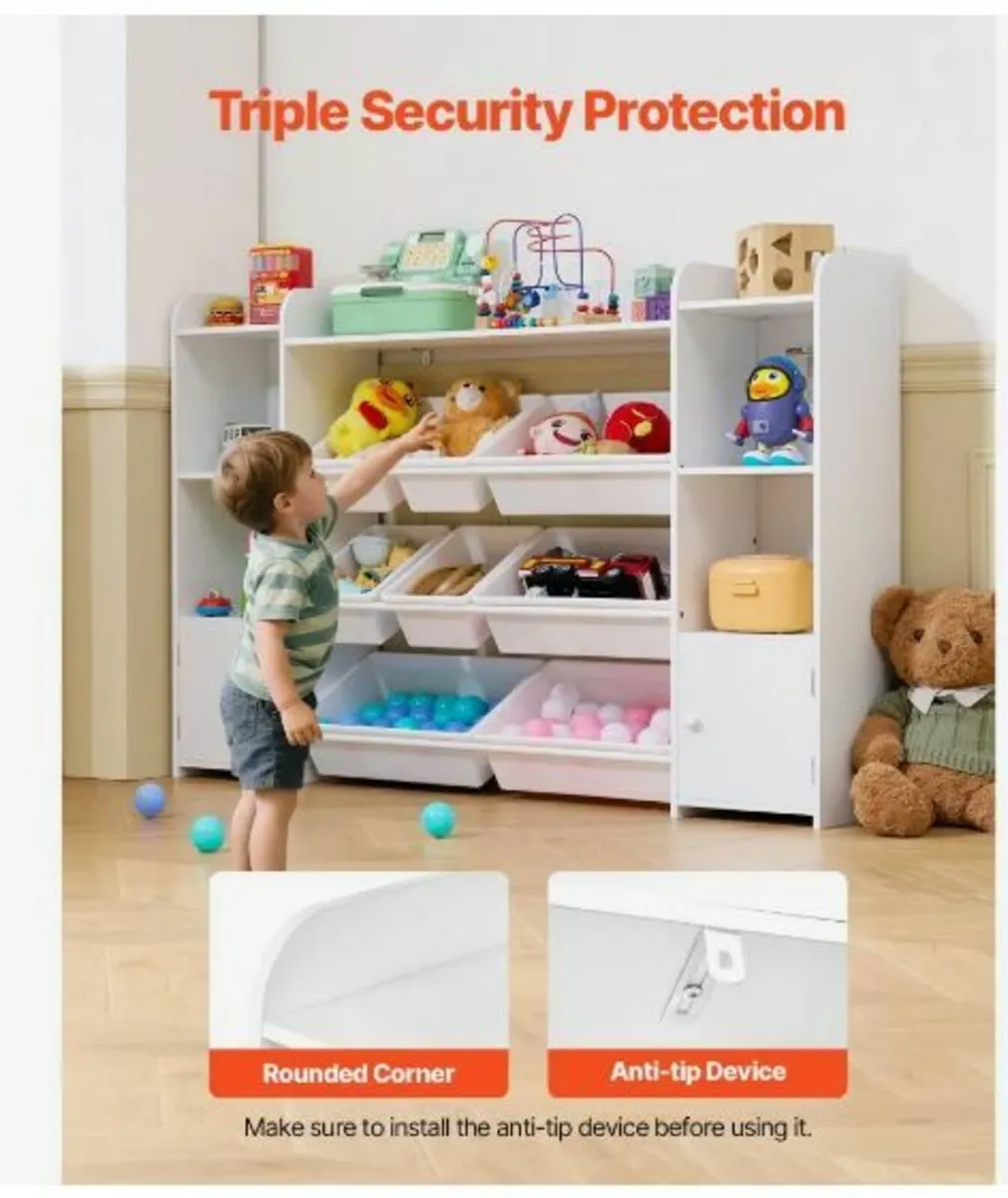 4-Tier Large Kids Toy Storage and Bookshelf - Image 4
