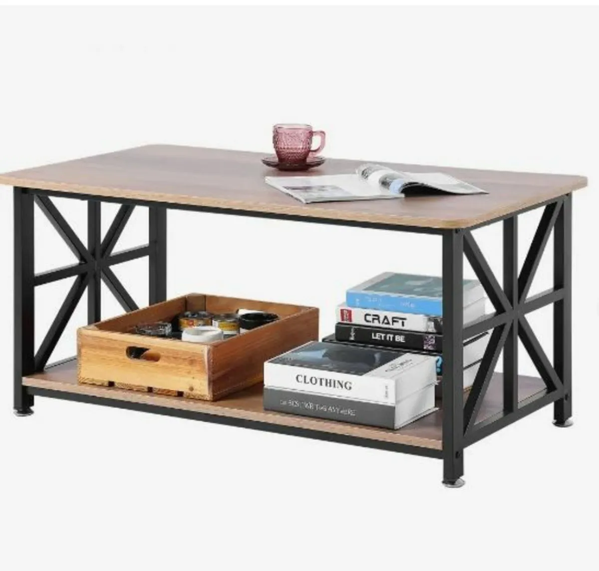 0" Farmhouse Coffee Table Rectangle Table - Image 1