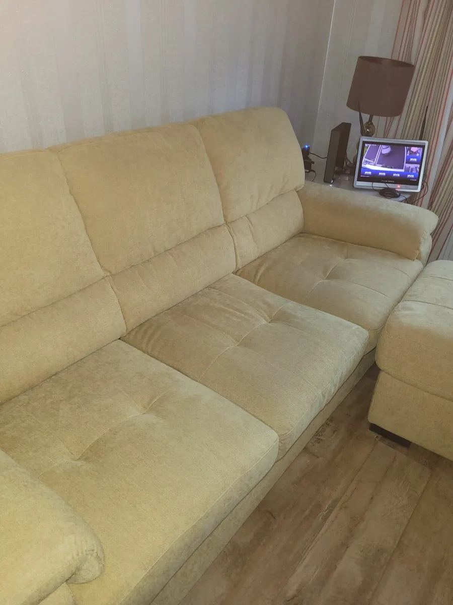 3 seater Sofa and matching footrest - Image 2
