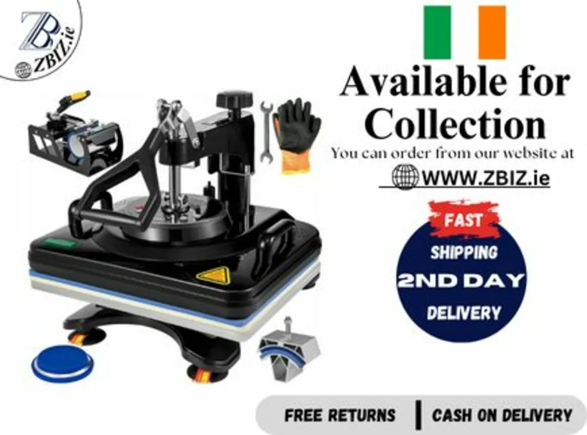 Heat Press Machine 5-in-1 Black 15x12 Printer - Image 1