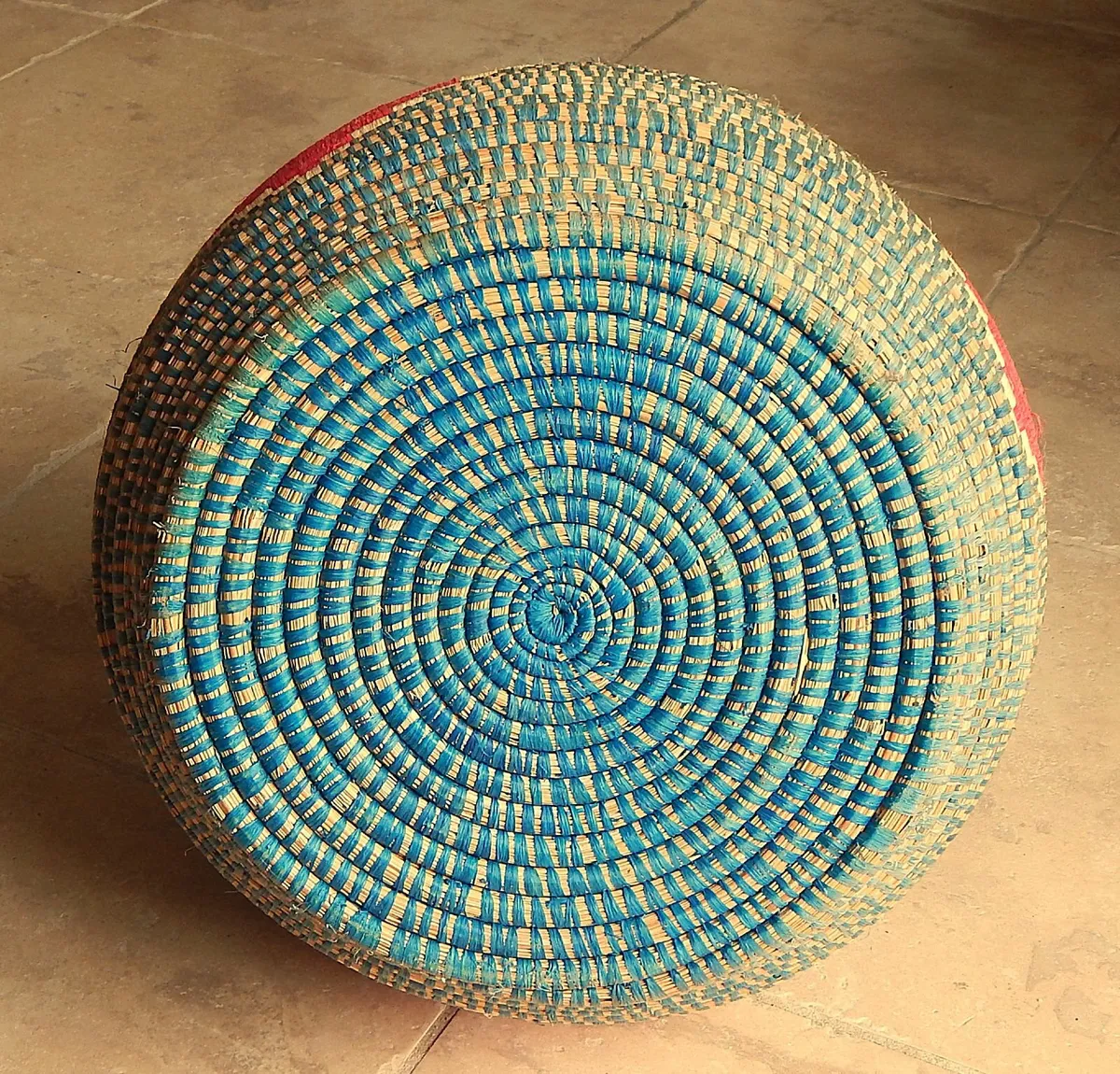 Handcrafted Woven Natural Fibre Storage Basket - Image 3