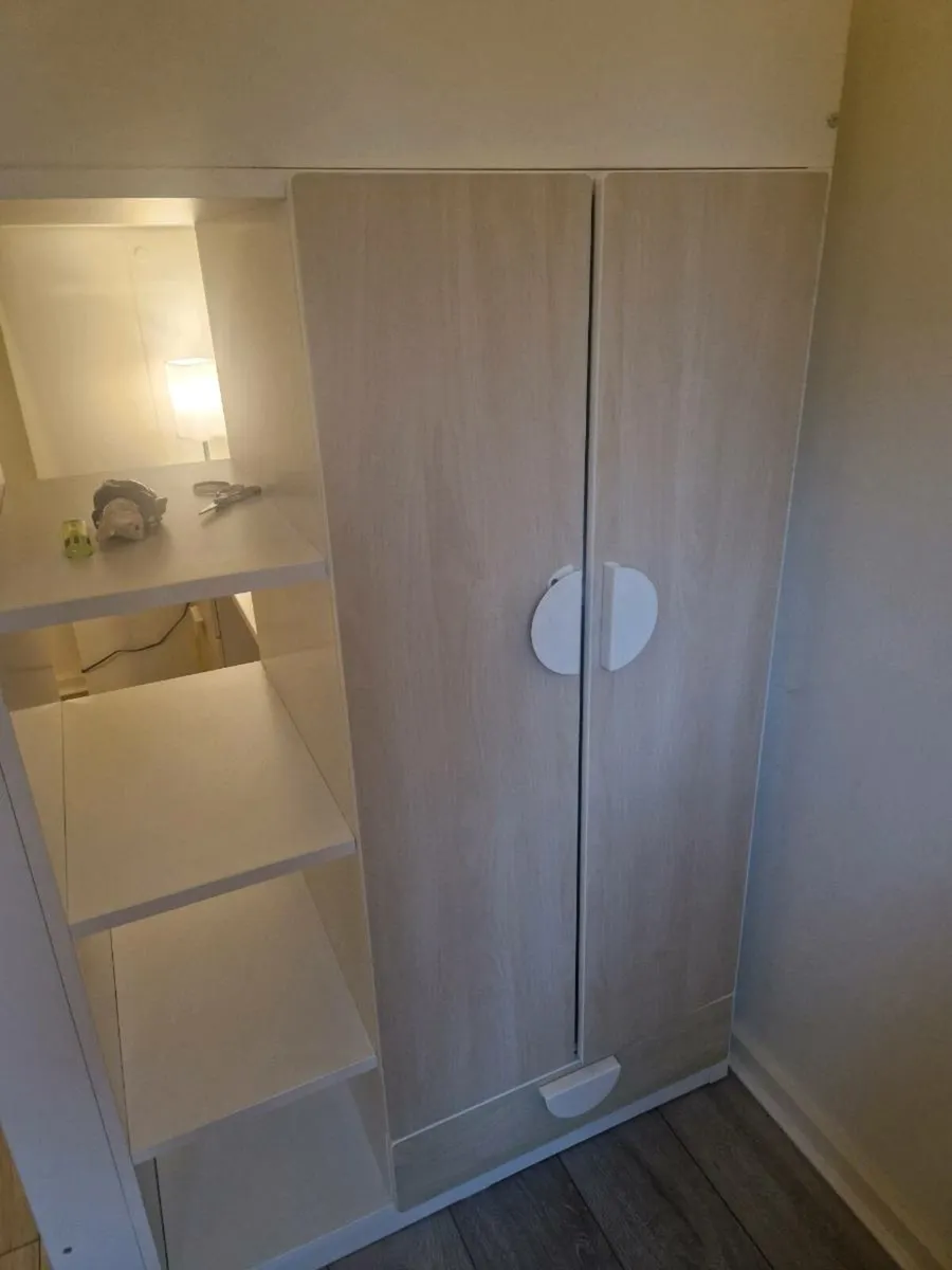 Loft bed frame w desk and storage, - Image 4