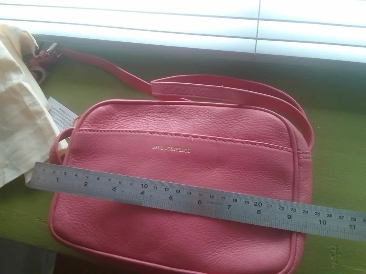 PAUL COSTELLOE PINK SOFT LEATHER CROSSBODY BAG - Image 3
