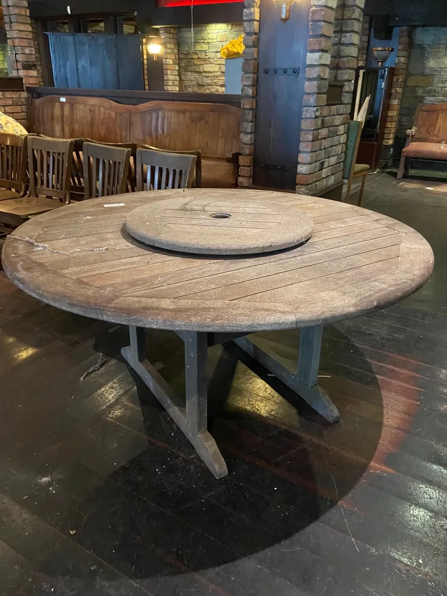Rustic Round Garden Table