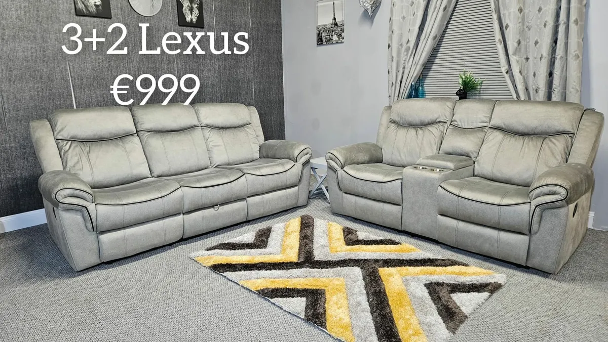 NEW Living Room Sofa - Lexus 3+2+1 Set, USB - Image 3