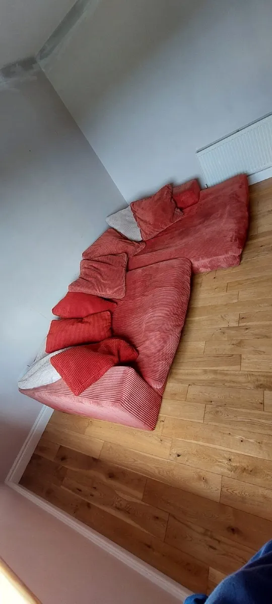 Dark Red Couch and cushions - Image 2