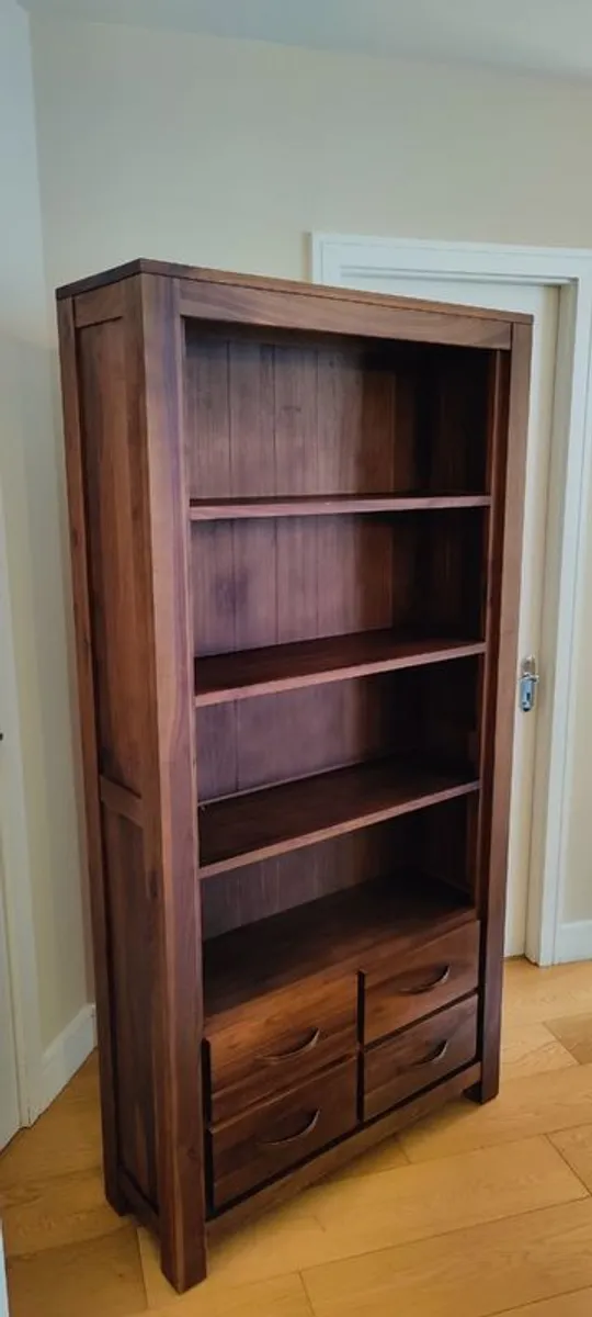 Solid Walnut Large 4 Drawer Bookcase - Image 2