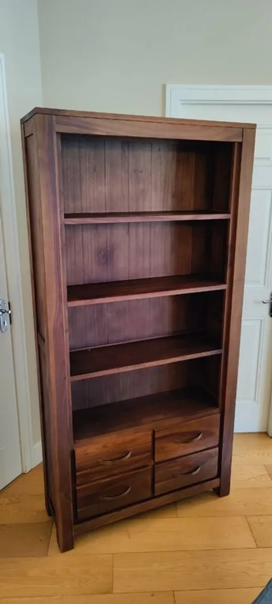 Solid Walnut Large 4 Drawer Bookcase - Image 3