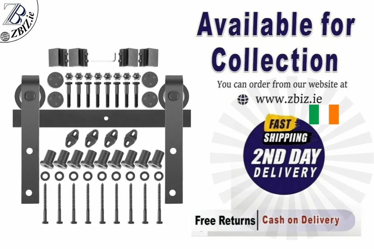 Sliding Barn Door Hardware Kit 12FT Barn Door Kit - Image 1