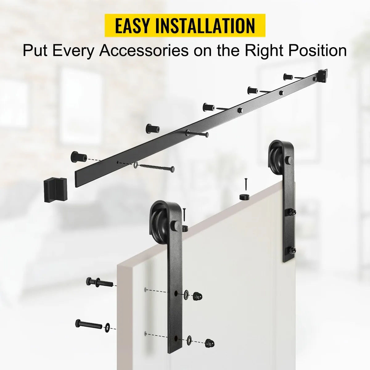 Sliding Barn Door Hardware Kit 12FT Barn Door Kit - Image 4