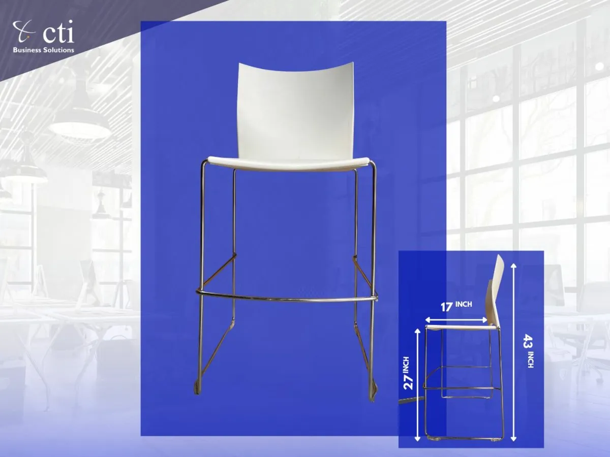 Poly Shell Counter Stool - Grade A -Ex Corporate - Image 1