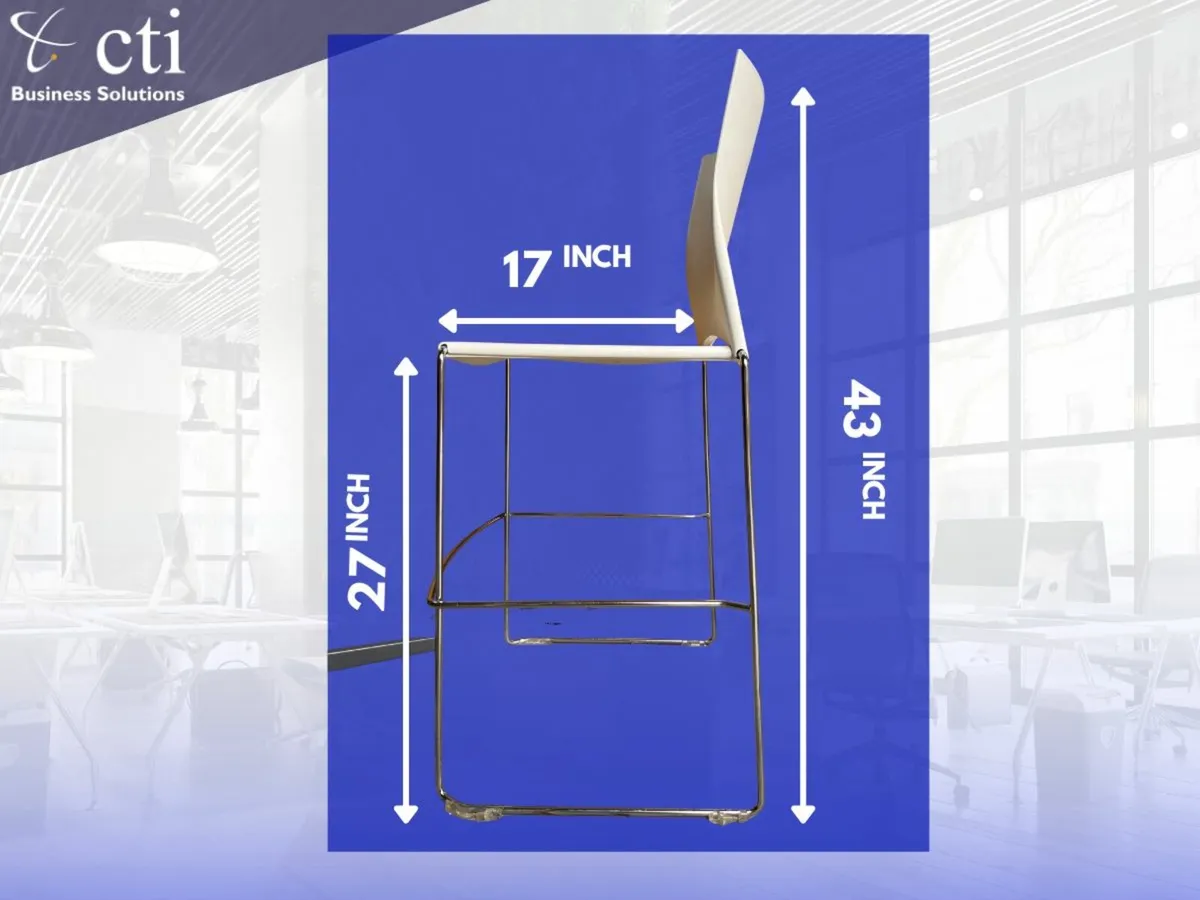 Poly Shell Counter Stool - Grade A -Ex Corporate - Image 2