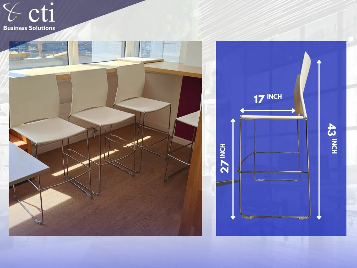 Poly Shell Counter Stool - Grade A -Ex Corporate - Image 3