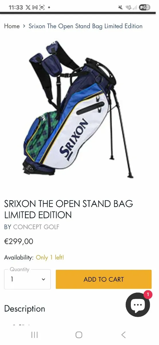 Srixon carry Bag - Image 1