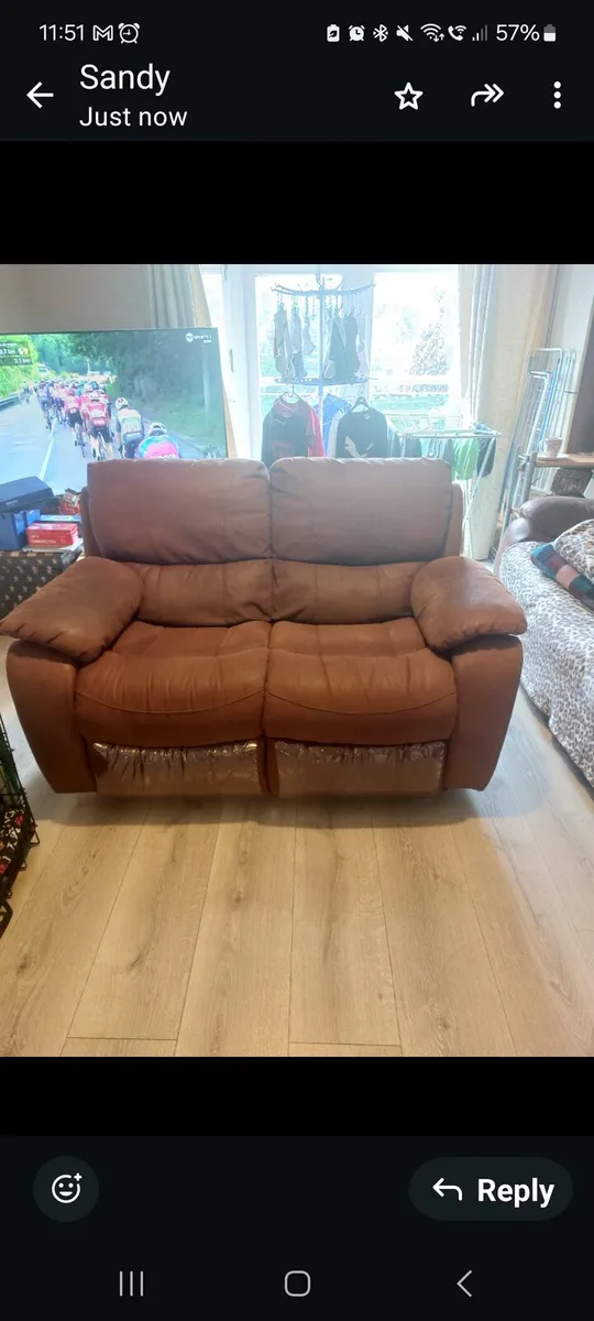 Two Seater Sofa Recliner - Image 1